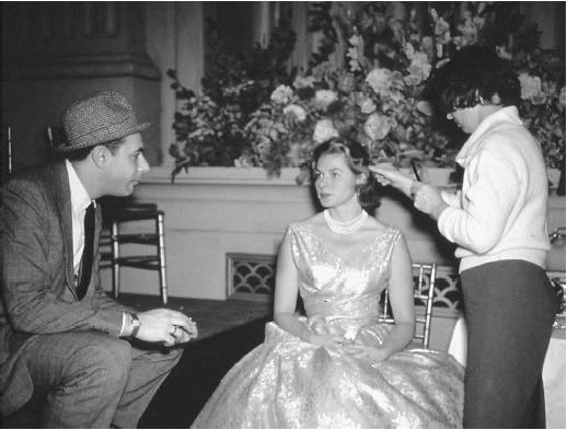 Stanley Donen with Ingrid Bergman on the set of Indiscreet