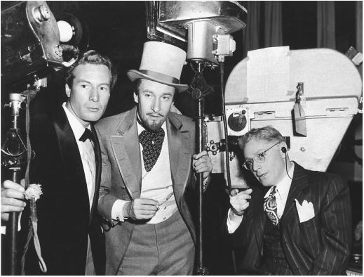 Albert Lewin (right) on the set of The Picture of Dorian Gray