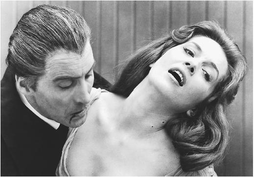 Christopher Lee with Barbara Shelley in Dracula, Prince of Darkness