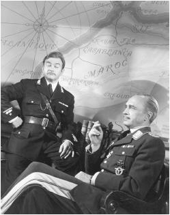 Conrad Veidt (right) with Claude Rains in Casablanca
